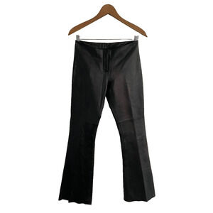 bebe Pants 4 Vintage 90s Y2K Leather Black Low Rise Flare Festival Grunge Goth
